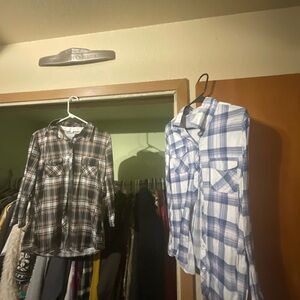 Pair of eden & Olivia flannel shirts